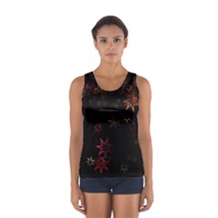 Christmas Background Motif Star Women s Sport Tank Top  by Amaryn4rt