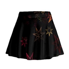 Christmas Background Motif Star Mini Flare Skirt by Amaryn4rt