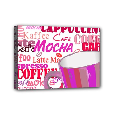 Coffee Cup Lettering Coffee Cup Mini Canvas 7  X 5  by Amaryn4rt