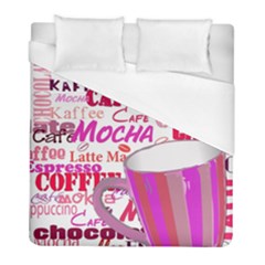 Coffee Cup Lettering Coffee Cup Duvet Cover (full/ Double Size)