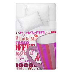 Coffee Cup Lettering Coffee Cup Duvet Cover (single Size)