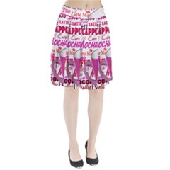 Coffee Cup Lettering Coffee Cup Pleated Skirt by Amaryn4rt