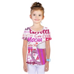 Coffee Cup Lettering Coffee Cup Kids  One Piece Tee