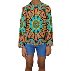 Color Abstract Pattern Structure Kids  Long Sleeve Swimwear by Amaryn4rt