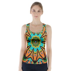 Color Abstract Pattern Structure Racer Back Sports Top