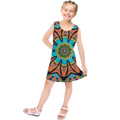 Color Abstract Pattern Structure Kids  Tunic Dress