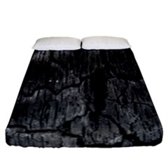 Coal Charred Tree Pore Black Fitted Sheet (queen Size)