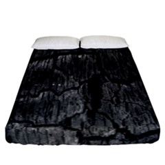 Coal Charred Tree Pore Black Fitted Sheet (california King Size)