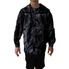 Coal Charred Tree Pore Black Hooded Wind Breaker (kids) by Amaryn4rt