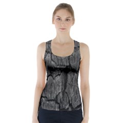 Coal Charred Tree Pore Black Racer Back Sports Top