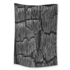 Coal Charred Tree Pore Black Large Tapestry