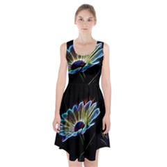 Flower Pattern Design Abstract Background Racerback Midi Dress