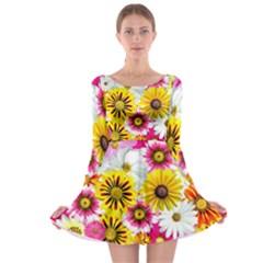 Flowers Blossom Bloom Nature Plant Long Sleeve Skater Dress by Amaryn4rt