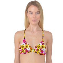 Flowers Blossom Bloom Nature Plant Reversible Tri Bikini Top by Amaryn4rt