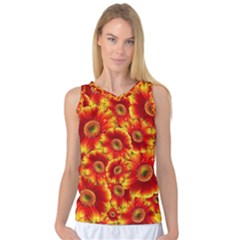 Gerbera Flowers Blossom Bloom Women s Basketball Tank Top