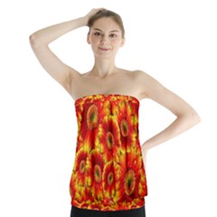 Gerbera Flowers Blossom Bloom Strapless Top