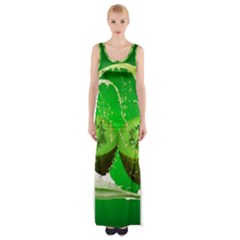 Kiwi Fruit Vitamins Healthy Cut Maxi Thigh Split Dress by Amaryn4rt