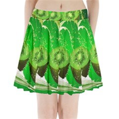 Kiwi Fruit Vitamins Healthy Cut Pleated Mini Skirt by Amaryn4rt