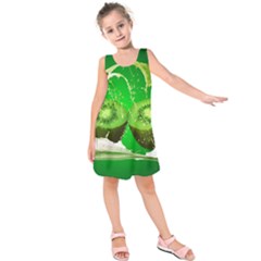 Kiwi Fruit Vitamins Healthy Cut Kids  Sleeveless Dress