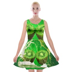 Kiwi Fruit Vitamins Healthy Cut Velvet Skater Dress by Amaryn4rt