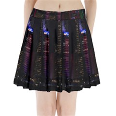 Hong Kong China Asia Skyscraper Pleated Mini Skirt