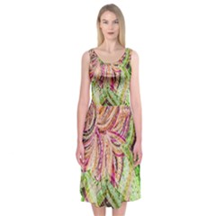 Colorful Design Acrylic Midi Sleeveless Dress