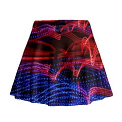 Lights Abstract Curves Long Exposure Mini Flare Skirt by Amaryn4rt