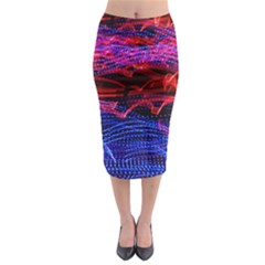 Lights Abstract Curves Long Exposure Midi Pencil Skirt by Amaryn4rt