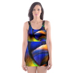 Light Texture Abstract Background Skater Dress Swimsuit by Amaryn4rt