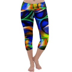 Light Texture Abstract Background Capri Yoga Leggings