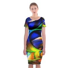 Light Texture Abstract Background Classic Short Sleeve Midi Dress