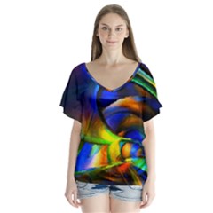 Light Texture Abstract Background Flutter Sleeve Top