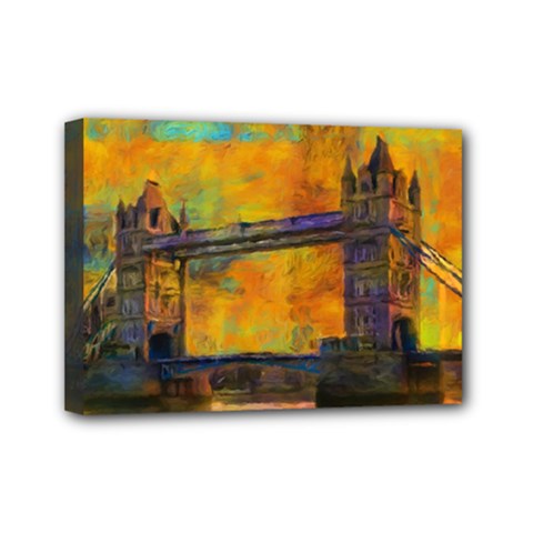 London Tower Abstract Bridge Mini Canvas 7  X 5  by Amaryn4rt