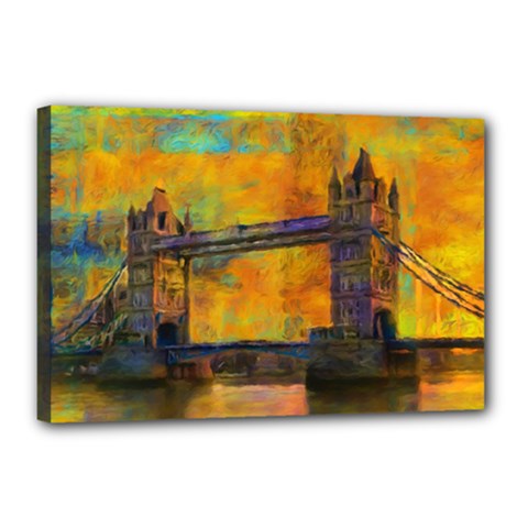 London Tower Abstract Bridge Canvas 18  X 12  by Amaryn4rt