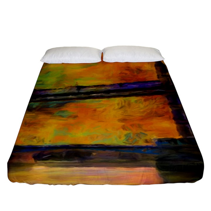 London Tower Abstract Bridge Fitted Sheet (King Size)