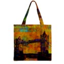 London Tower Abstract Bridge Zipper Grocery Tote Bag View1