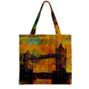 London Tower Abstract Bridge Zipper Grocery Tote Bag View2