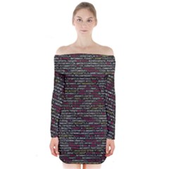 Full Frame Shot Of Abstract Pattern Long Sleeve Off Shoulder Dress