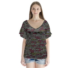 Full Frame Shot Of Abstract Pattern Flutter Sleeve Top