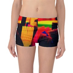 Plastic Brush Color Yellow Red Boyleg Bikini Bottoms