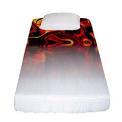 Effect Pattern Brush Red Fitted Sheet (single Size)