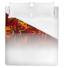 Effect Pattern Brush Red Duvet Cover (queen Size)