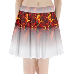 Effect Pattern Brush Red Pleated Mini Skirt by Amaryn4rt