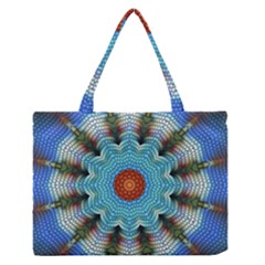 Pattern Blue Brown Background Medium Zipper Tote Bag