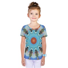 Pattern Blue Brown Background Kids  One Piece Tee