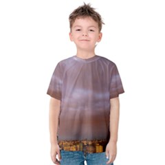 Rain Rainbow Pink Clouds Kids  Cotton Tee