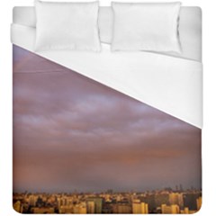 Rain Rainbow Pink Clouds Duvet Cover (king Size)