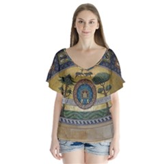 Peace Monument Werder Mountain Flutter Sleeve Top