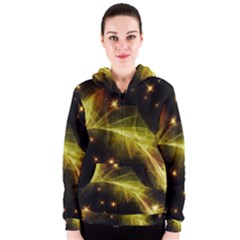 Particles Vibration Line Wave Women s Zipper Hoodie by Amaryn4rt