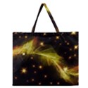 Particles Vibration Line Wave Zipper Large Tote Bag View1